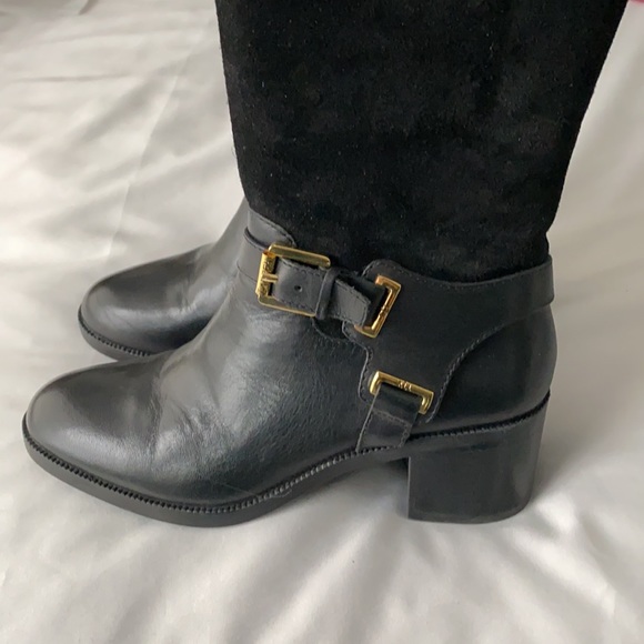 Ralph Lauren Leather and suede heeled boots - Picture 6 of 8